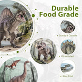 60 Pcs Dinosaur Birthday Decorations Paper Plates 9 Heavy Duty Dino
