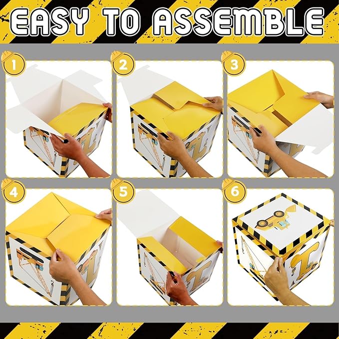 3PCS Construction 2nd Birthday Party Decorations Balloon Box Truck