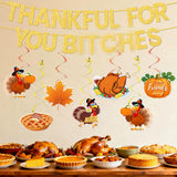Pre-Assembled Girly Friendsgiving Party Decorations with Hanging