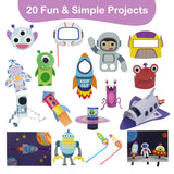 Craftikit® 20 Space Arts & Crafts for Kids - All-Inclusive Fun Toddler