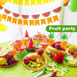 24 Pcs Yellow Pineapple Plates Hawaiian Tropical Luau Party Plates