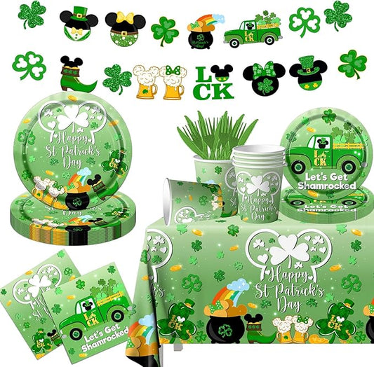 St Patrick's Day Party Supplies 142pcs St Patricks Plates and