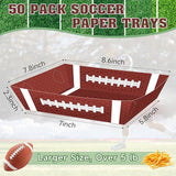 50Pcs Football Party Supplies 5lb Football Food Plates Football