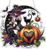 VODAPYC Halloween Witch Diamond Art Hanging Kit for Adults, DIY