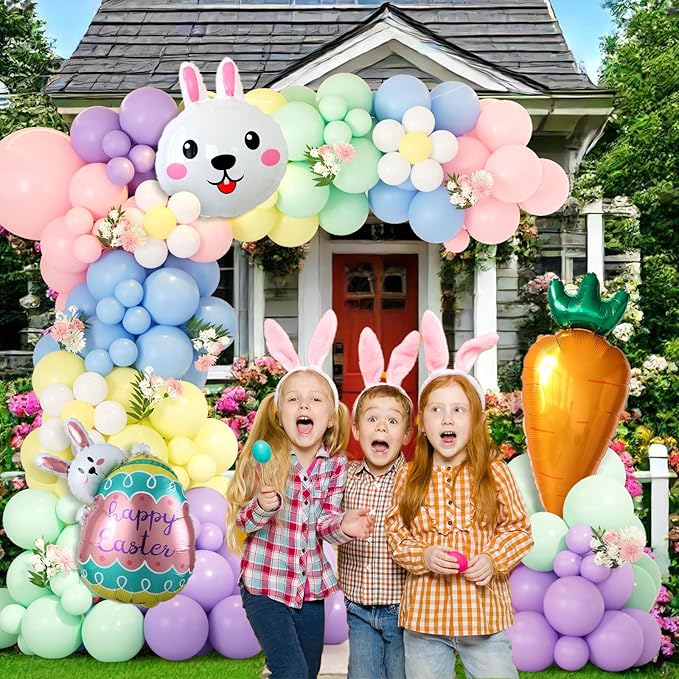 155 Pcs Easter Balloon Garland Arch Kit Easter Party Supplies with