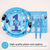 96Pcs Blue 1st Birthday Party Decorations Mr Onederful Plates and