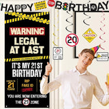 21st Birthday Party Decorations Black Happy 21st Birthday Banner