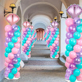 2 Sets Mermaid Party Balloon Column Stand Kit with 102 Balloons