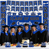 2026 Graduation Decorations, Blue and Black Graduation Decorations
