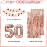 Woman Lady Rose Gold Party Decorations Happy Birthday Banners Tassel