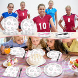 96PCS Volleyball and Bow Party Paper Plates and Napkins for Sports