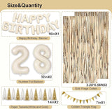 28th Birthday Decorations for Women, White and Gold 28 Boho Birthday