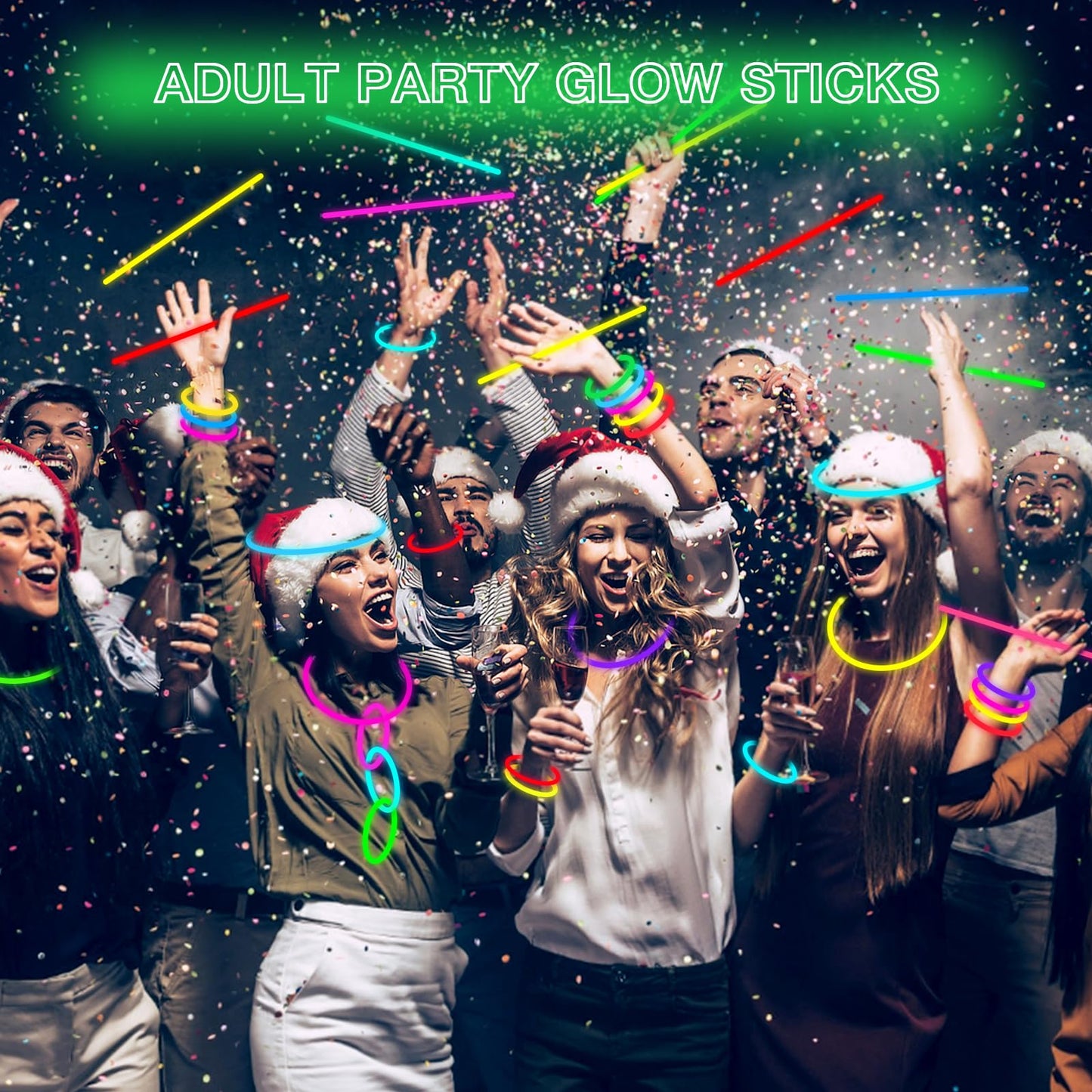 JICUICUI Glow Sticks Bulk Party Pack- Ultra Bright 500PRO Glow in the