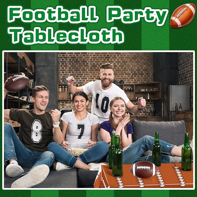 Mixweer 2 Pcs Football Plastic Tablecloth Birthday Party Decorations