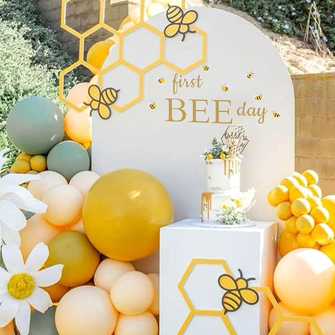 First Bee Day Decal Bee Themed First Birthday Party Decoration