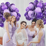 60pcs Purple Balloons 12inch with Metallic Pastel Dark Purple
