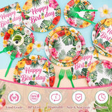 Hawaiian Birthday Party Decorations 99Pcs Aloha Party Plates Serve