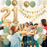 21st Birthday Decorations for Him Her Happy Banner With Cake Topper