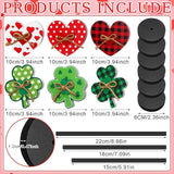 6 Pcs St Patricks Day and Valentines Day Decorations Shamrock Heart