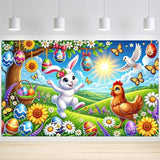 Nuxovilar Easter Banner Polyester 43x70.86 Inches Large Easter Banner