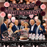 Retirement Party Decorations Rose Gold Retired Plates and Napkins