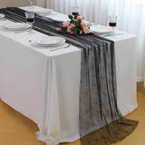 Snowkingdom Halloween Table Runner, 10 FT Black Spider Web Runners