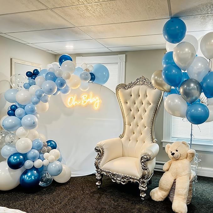 Togvu Metallic Blue Silver Balloons, 60 Pcs 12 Inches Chrome Blue