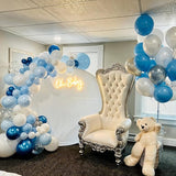 Togvu Metallic Blue Silver Balloons, 60 Pcs 12 Inches Chrome Blue