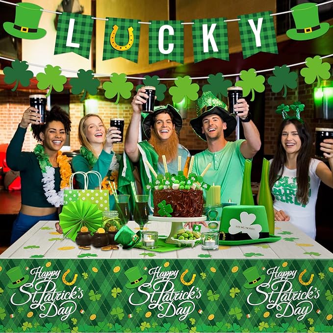 172 Pcs St Patricks Day Party Decoration Set Serves 24 Include Happy