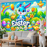 Nuxovilar Easter Banner Polyester 43x70.86 Inches Banner Easter for