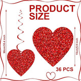 36 Pcs Valentine's Day Hanging Decorations Heart Hanging Swirl