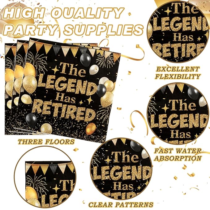 218 Pcs Retirement Party Decorations for Men Women the Legend Has