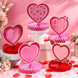 12 Pcs Valentine's Day Honeycomb Centerpieces Valentines Table