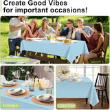 QIKSION Light Blue Plastic Table Cloth Disposable 3 Pack, 54 x 108