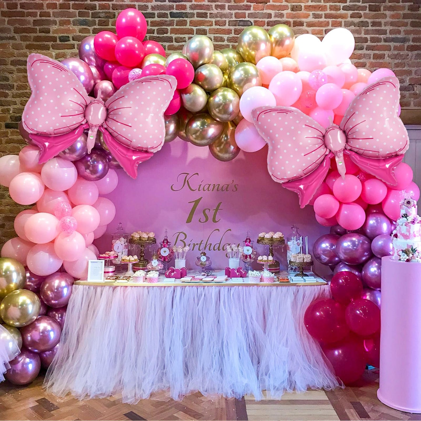 6 Pcs Pink Bow Balloons for Girls, 35 Inch Bow Foil Balloons,Bows