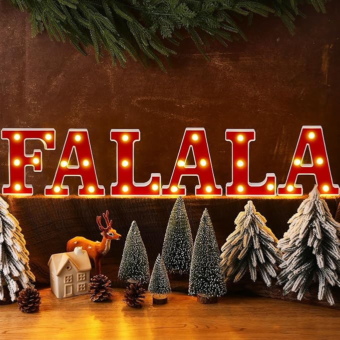 6 Pcs Falala Christmas Decorations Indoor Christmas Neon Lights up