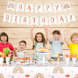 145 Pcs Boho Birthday Party Supplies Include Rainbow Plates