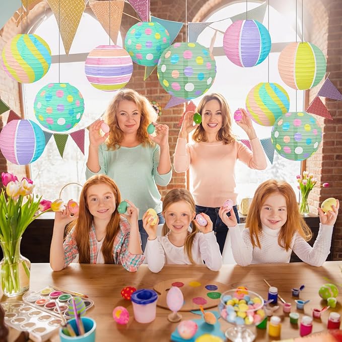 Pastel Paper Lanterns for Easter Party Decorations 12pcs Macaron