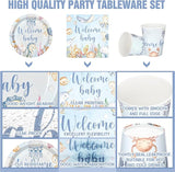 200 Pcs Under the Sea Baby Shower Paper Plates Napkins Cups Baby