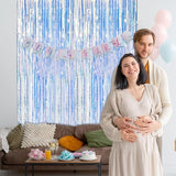 5 Pack Iridescent Party Backdrop Decorations Tinsel Curtain Birthday