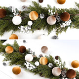 Gold Velvet Christmas Tree Ornaments - 15pcs Shatterproof Christmas