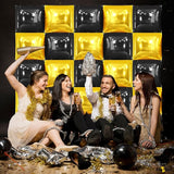 XtraLarge Black and Gold Balloon Wall Backdrop 22 Inch Pack of 25
