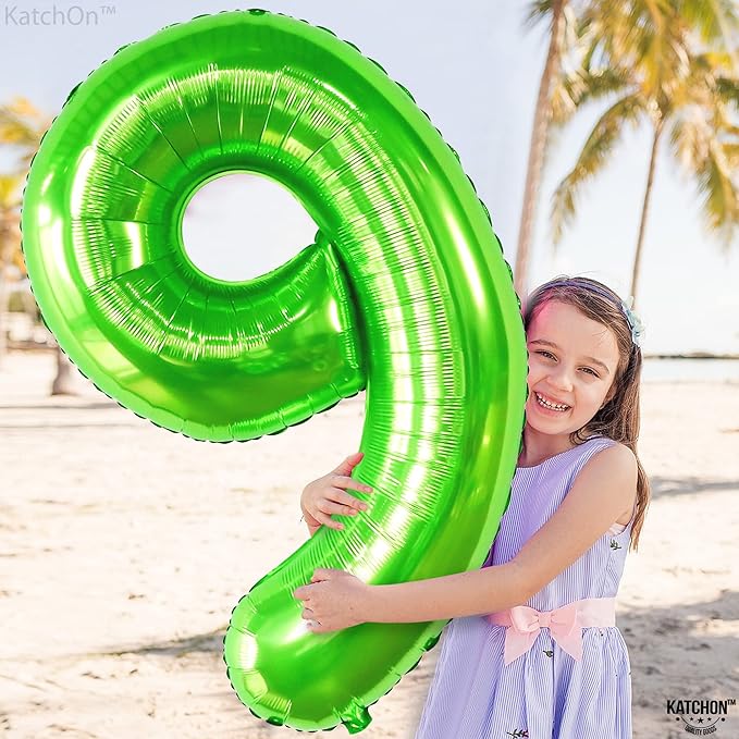 KatchOn, Giant Light Green Number 9 Balloon - 40 Inch | Foil 9