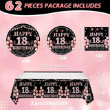 62Pcs 18th Birthday Decorations for Girls Her Rose Gold Birthday
