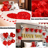 54pcs I Love You Heart Balloons Valentines Decoration with 50