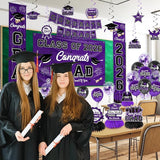 Graduation Decorations 2026 Purple Graduation Party Decor Set include