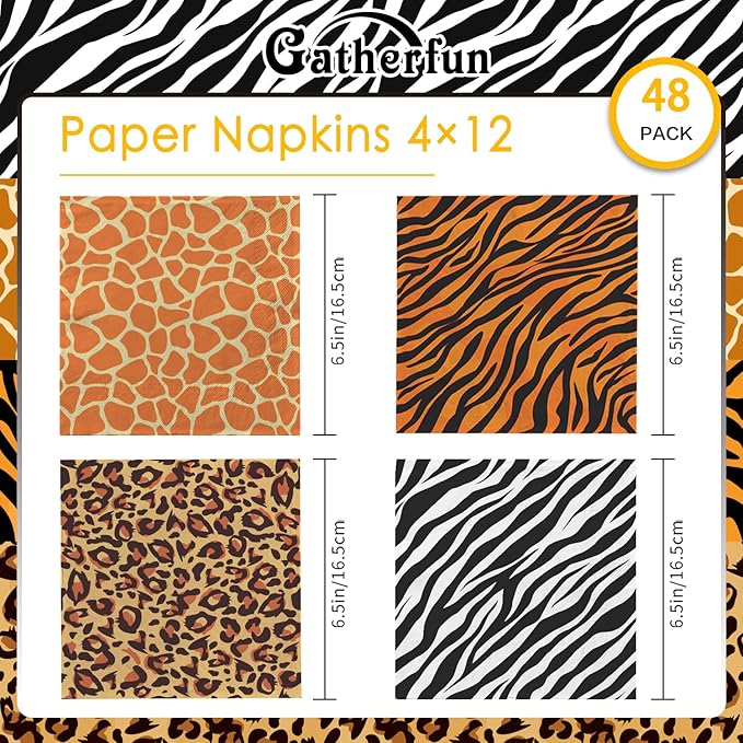 Jungle Zoo Animal Print Party Supplies Disposable Jungle Safari