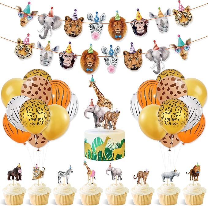 Safari Party Animals Birthday Decorations Party Animals Wild Banner