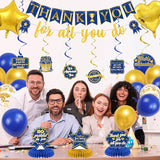 Vlipoeasn We Appreciate You Banner Decorations, Blue Gold Thank You