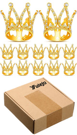 12 Pcs Crown Cake Topper Mini Baby Crown Tiny Queen Small Alloy Gold